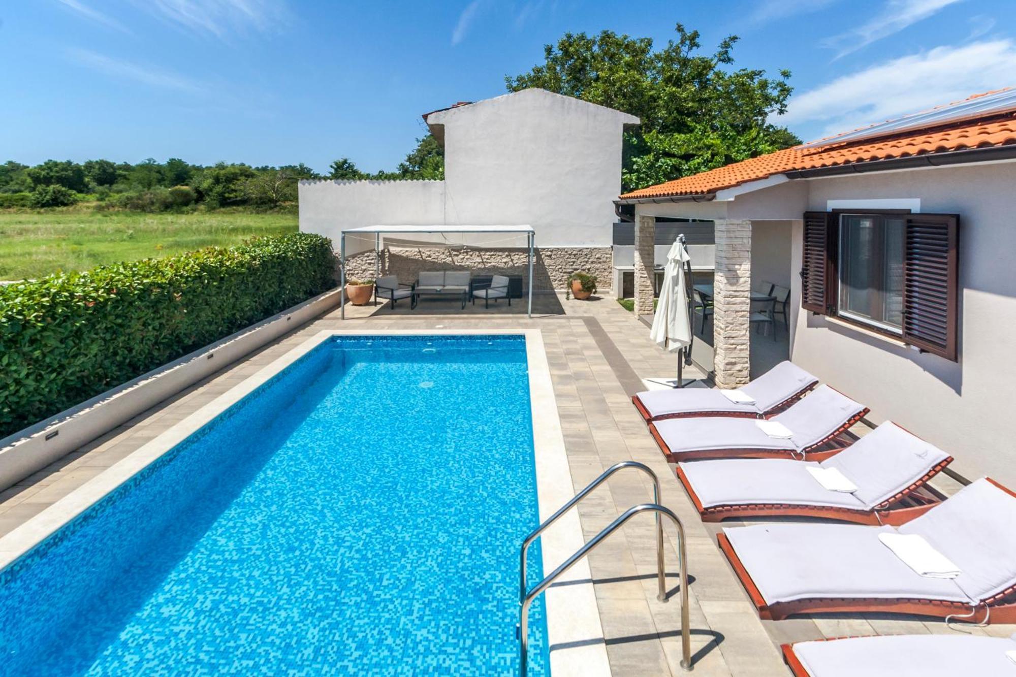 Villa Gortan - Pool House For 7 Guests Near Pula Istria - Ferienhaus Istrien Marčana Zewnętrze zdjęcie